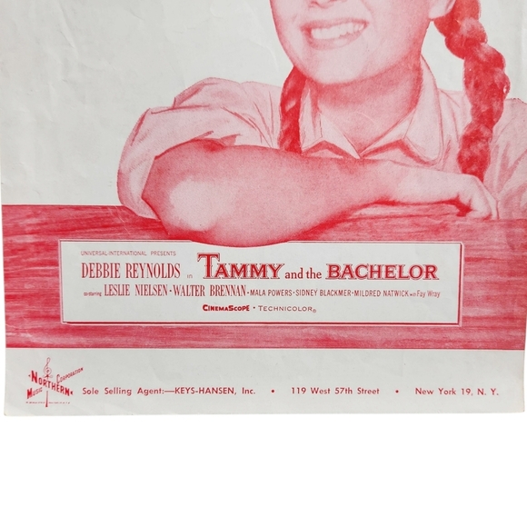 Vintage 1957 Tammy Sheet Music Debbie Reynolds Movie Tammy and the Bachelor - Picture 2 of 9